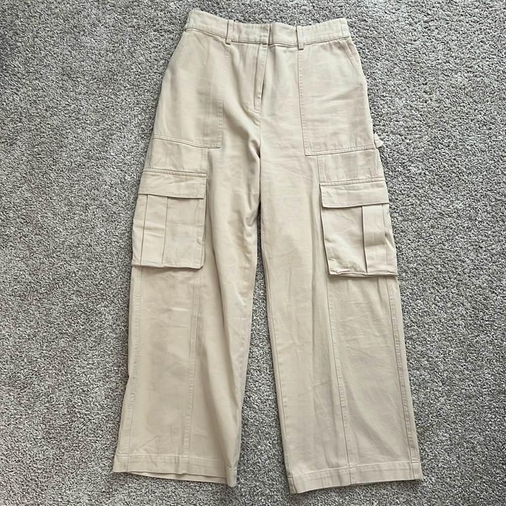 Altar’d State Women’s Khaki Cargo Baggy Pants Elastic Waist Large